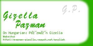 gizella pazman business card